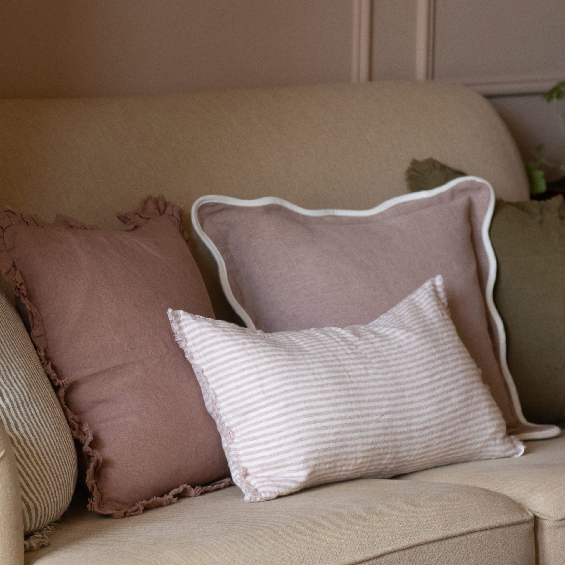 Esmee Pink Stripe Cushion 50x30