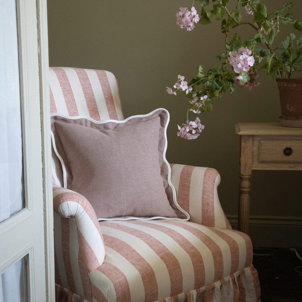 Chloe Dusty Pink Scalloped Edge Cushion 45x45