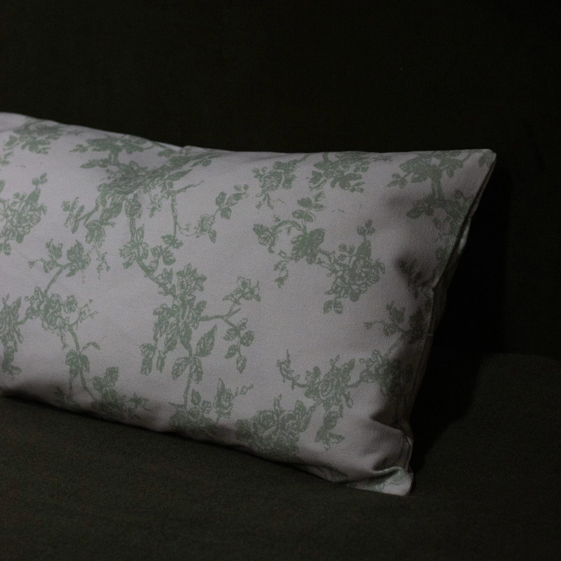 Aria Green Floral Print Bolster Cushion 80x30