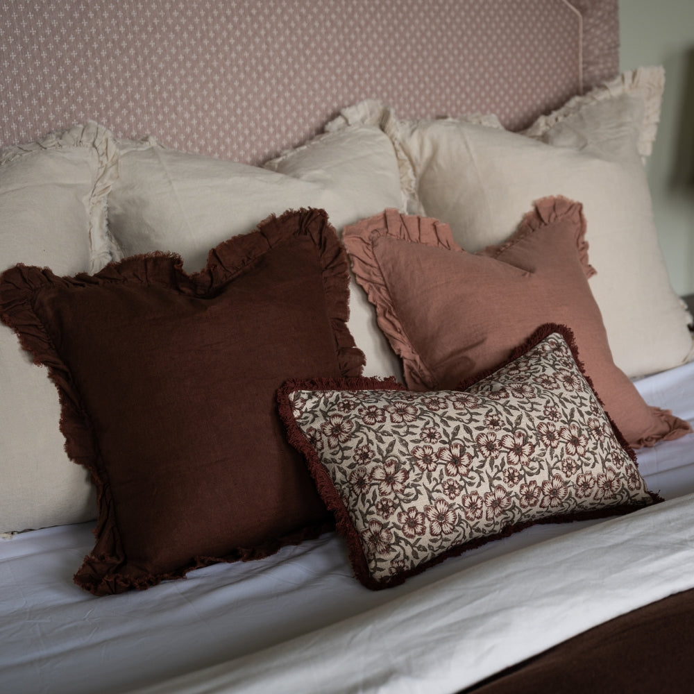 The Burgundy Floral Cushion Combination