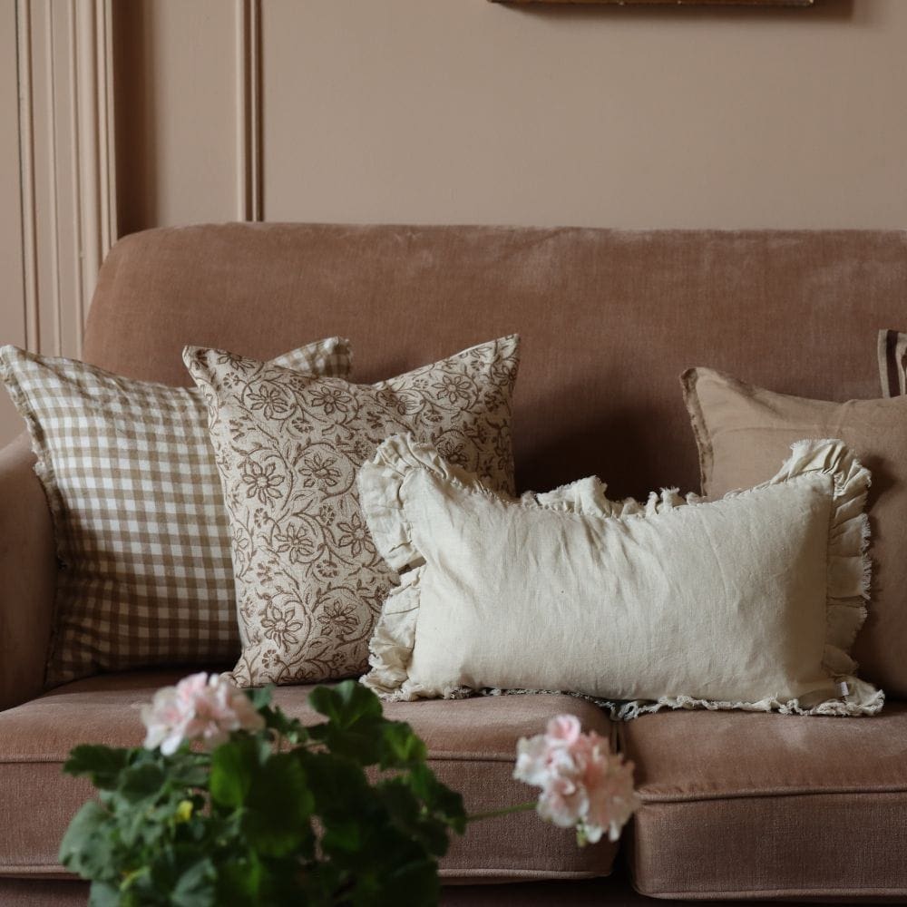 Ivy Brown Print Cushion 45x45