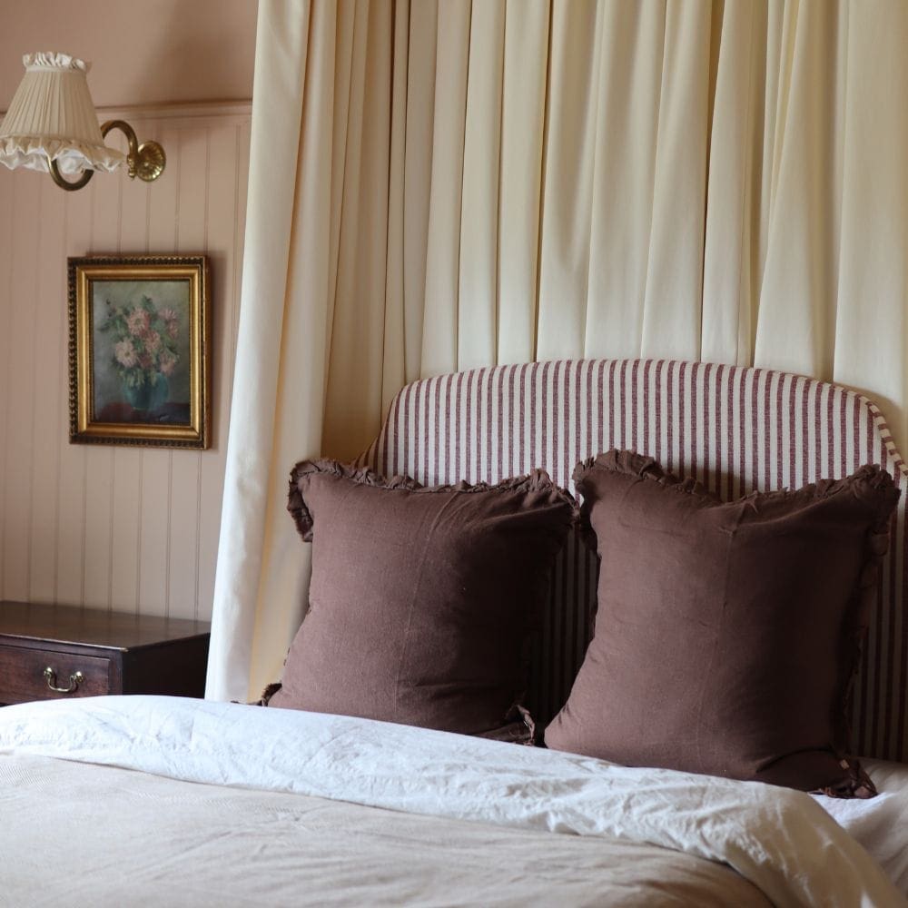 Hallie Dark Brown Ruffle Cushion 65x65