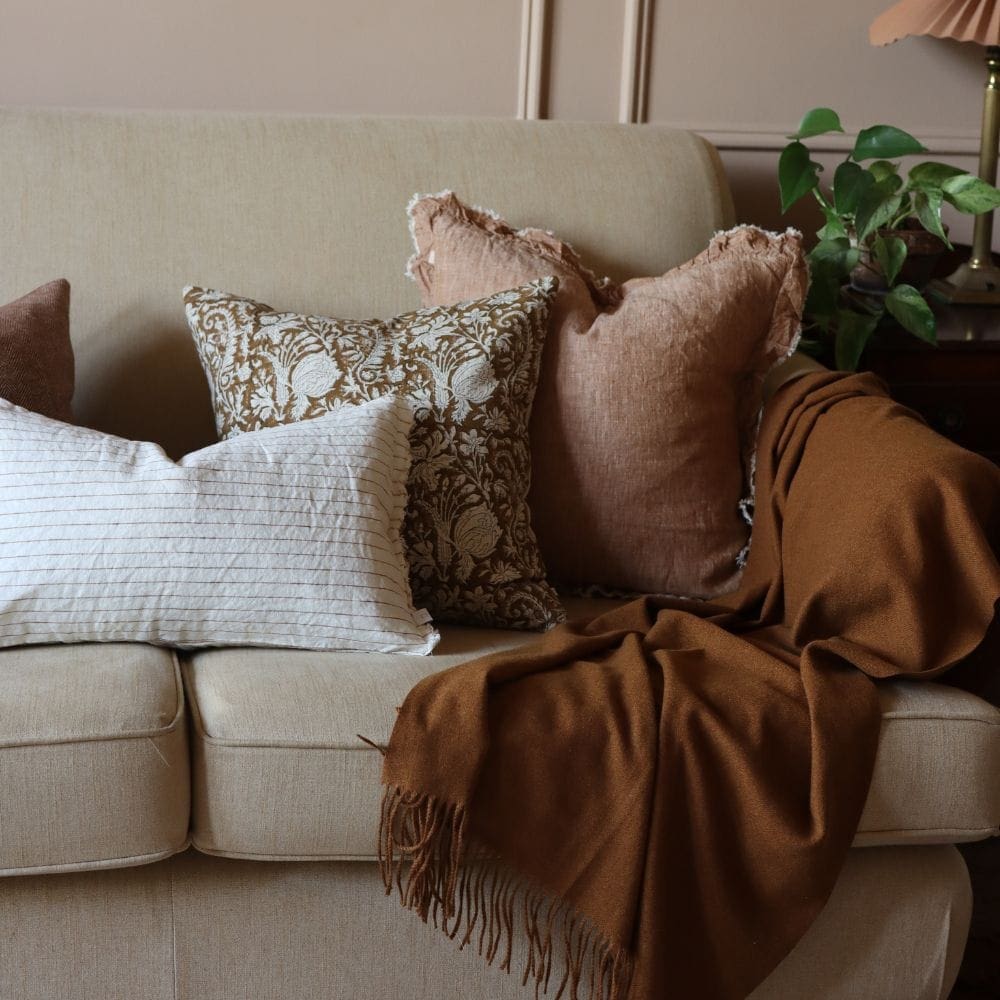 Ivy Rust Print Cushion 45x45