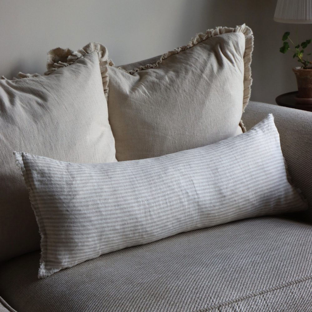 Esmee Natural Stripe Bolster Cushion 80x30