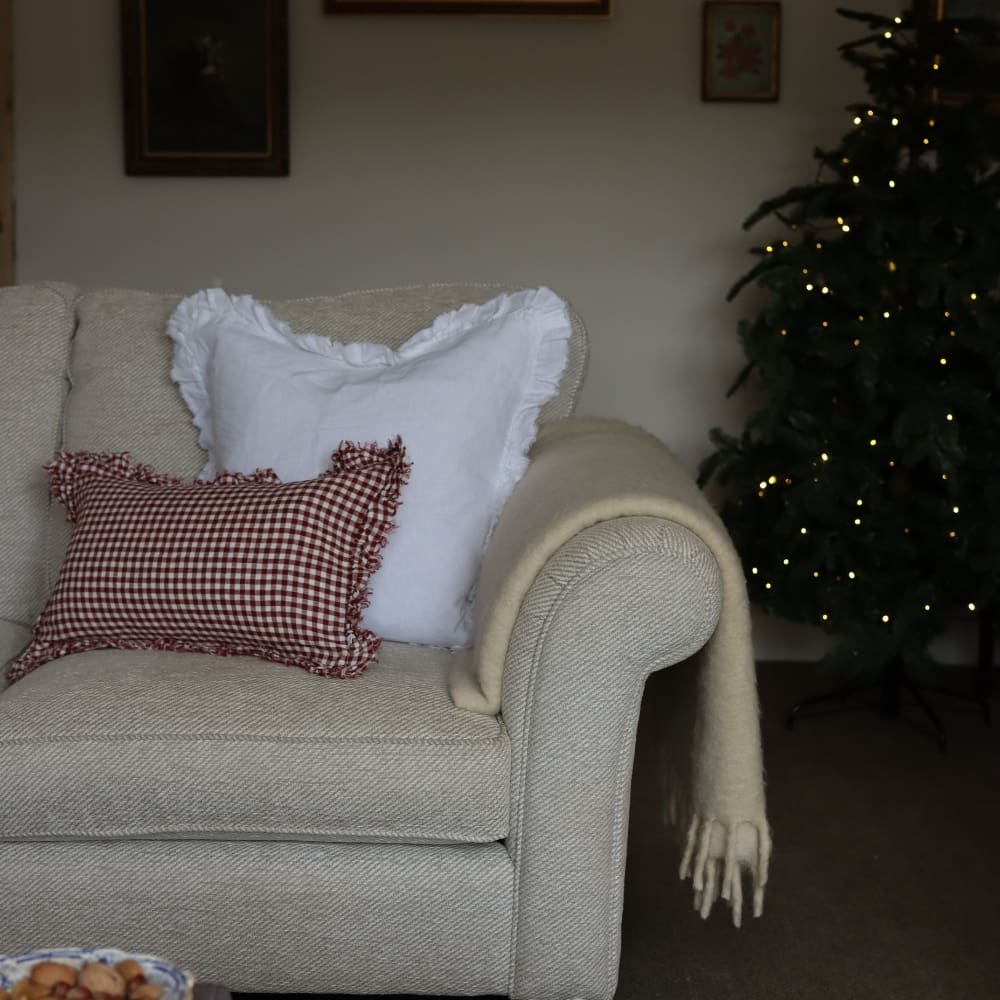 Hallie White Ruffle Cushion 65x65
