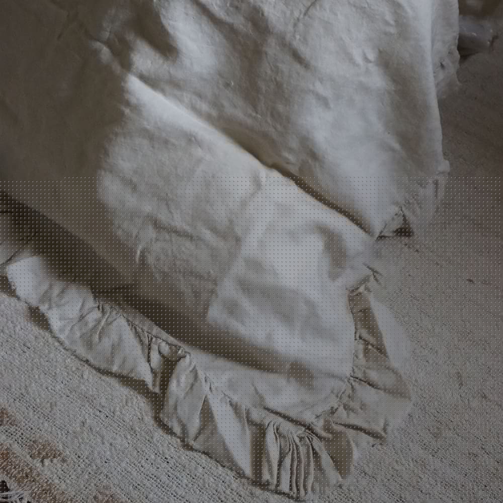 Cream Ruffle Linen Bedspread