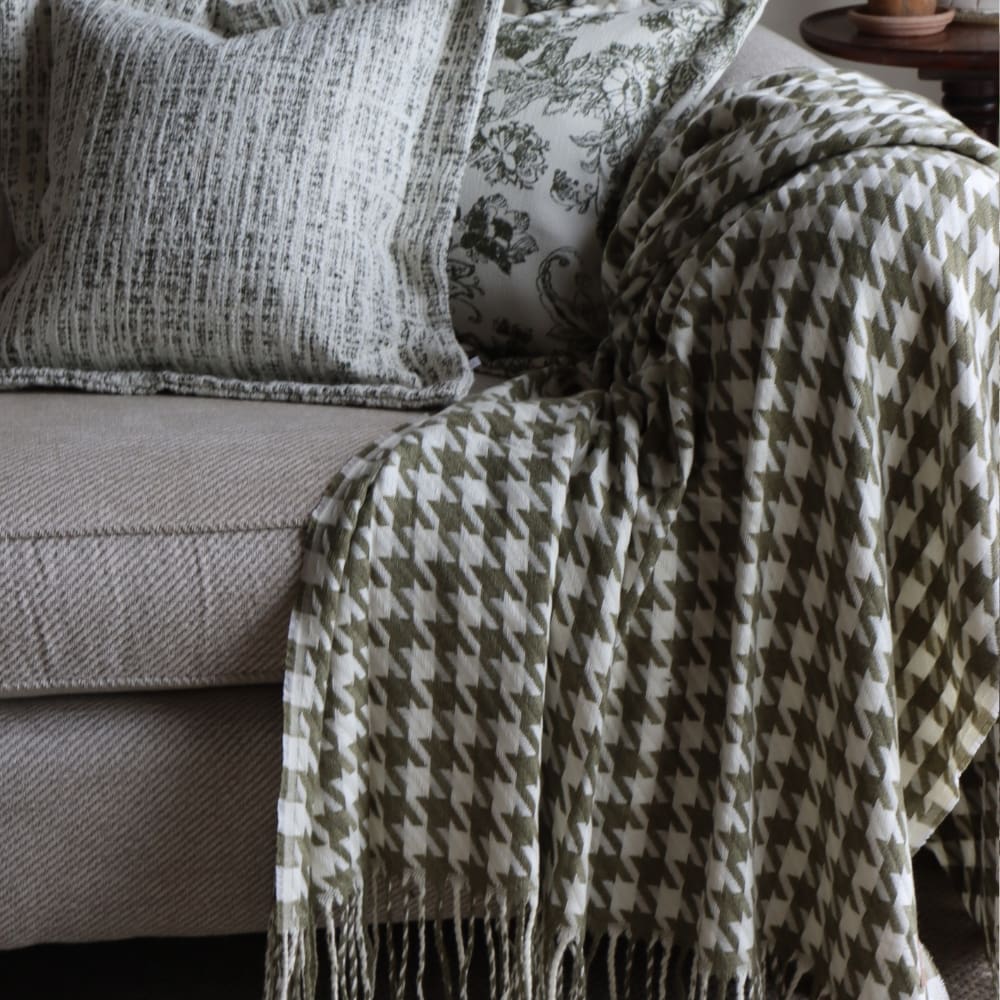Olive And Cream Throw