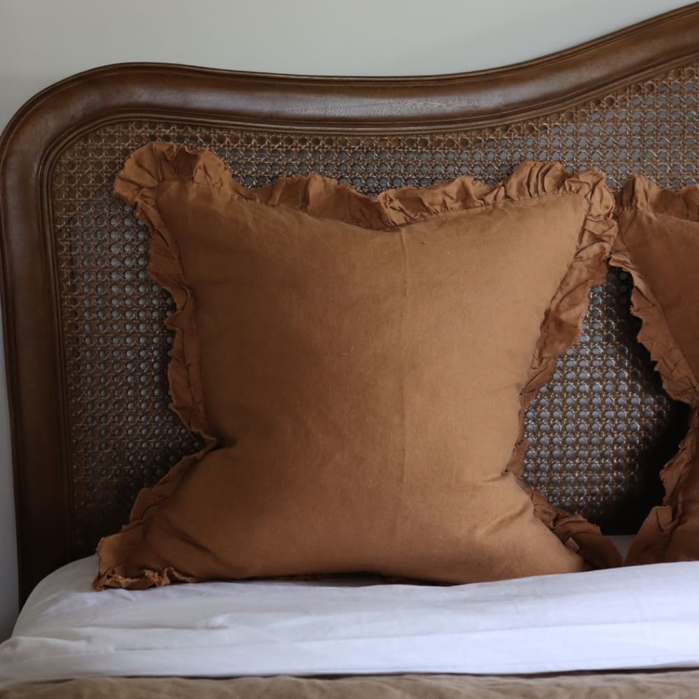 Hallie Rust Linen Cushion 45x45