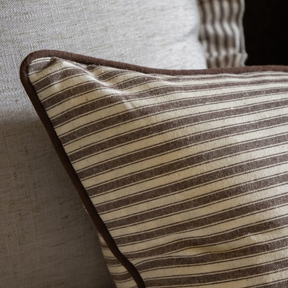 Florence Dark Brown Stripe Cushion 50x30