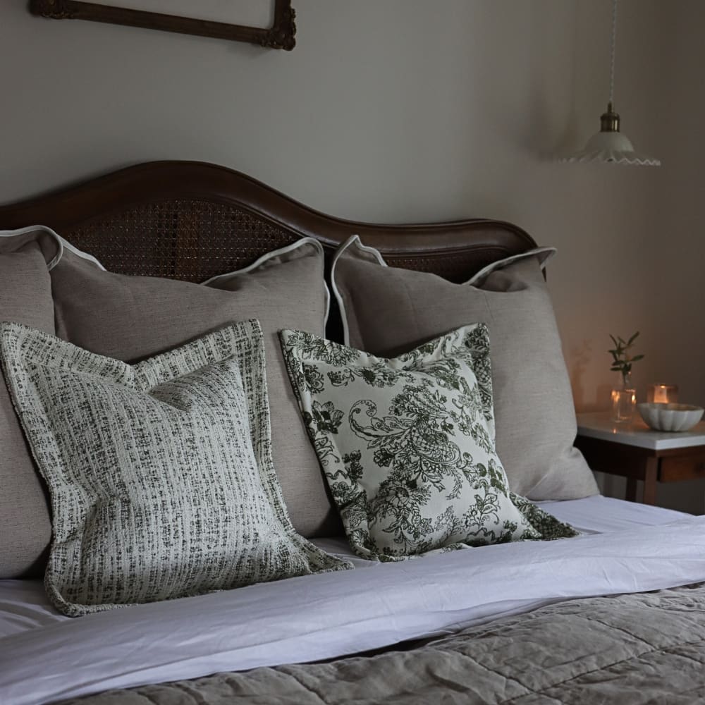 Chloe Greige Scalloped Edge Cushion 65x65
