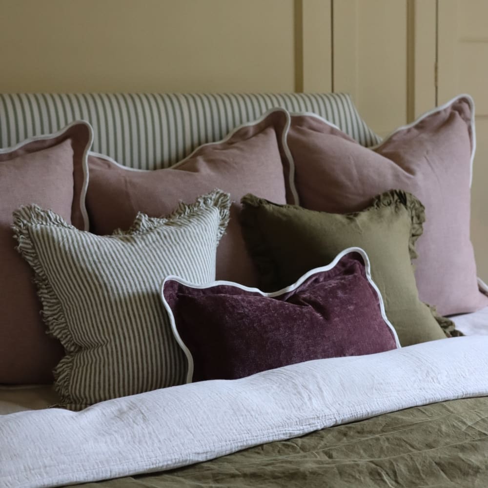 Chloe Plum Scalloped Edge Cushion 50x30