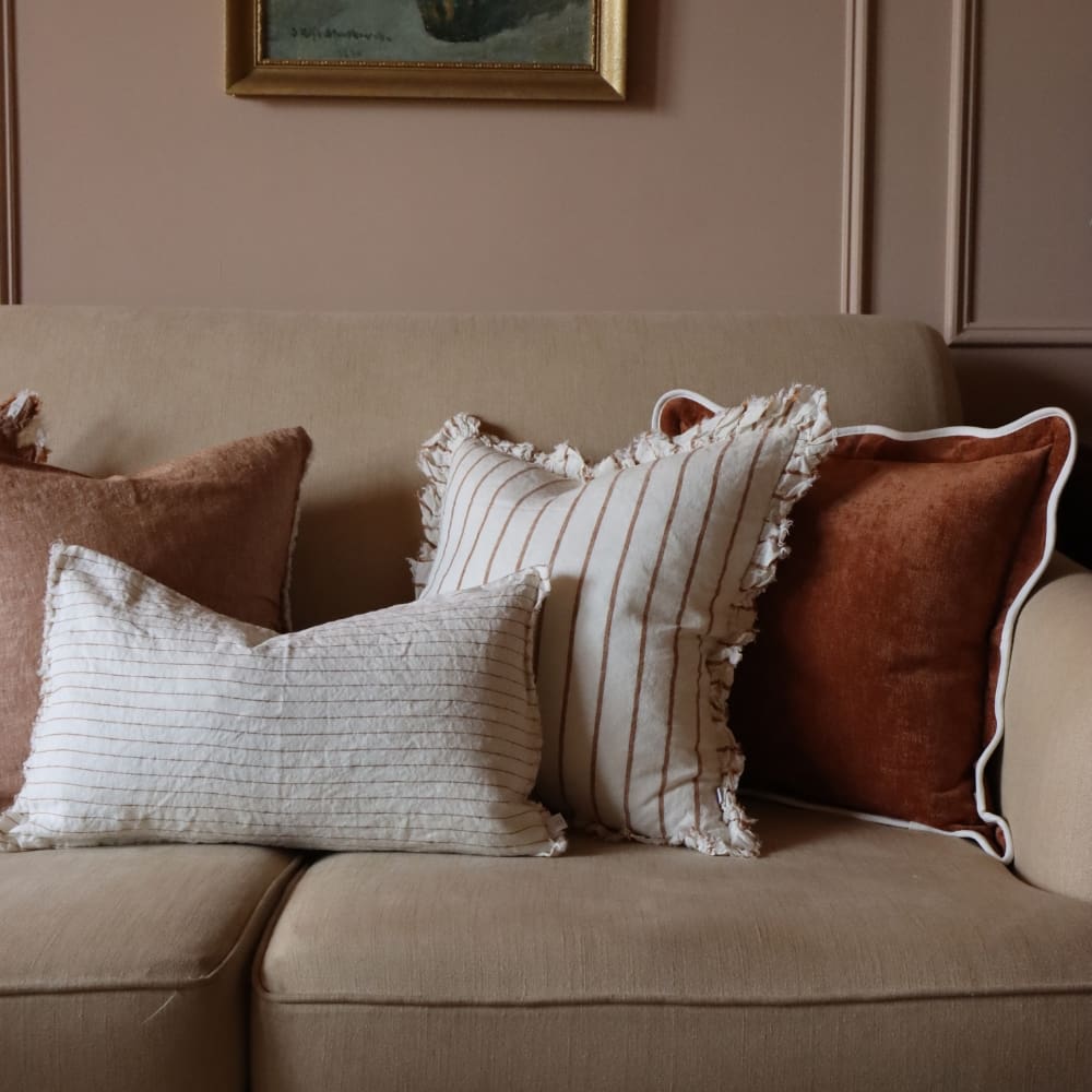Chloe Rust Scalloped Edge Cushion 45x45