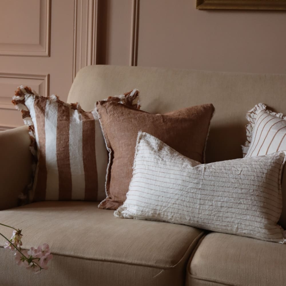 Esmee Washed Rust Linen Cushion 45x45