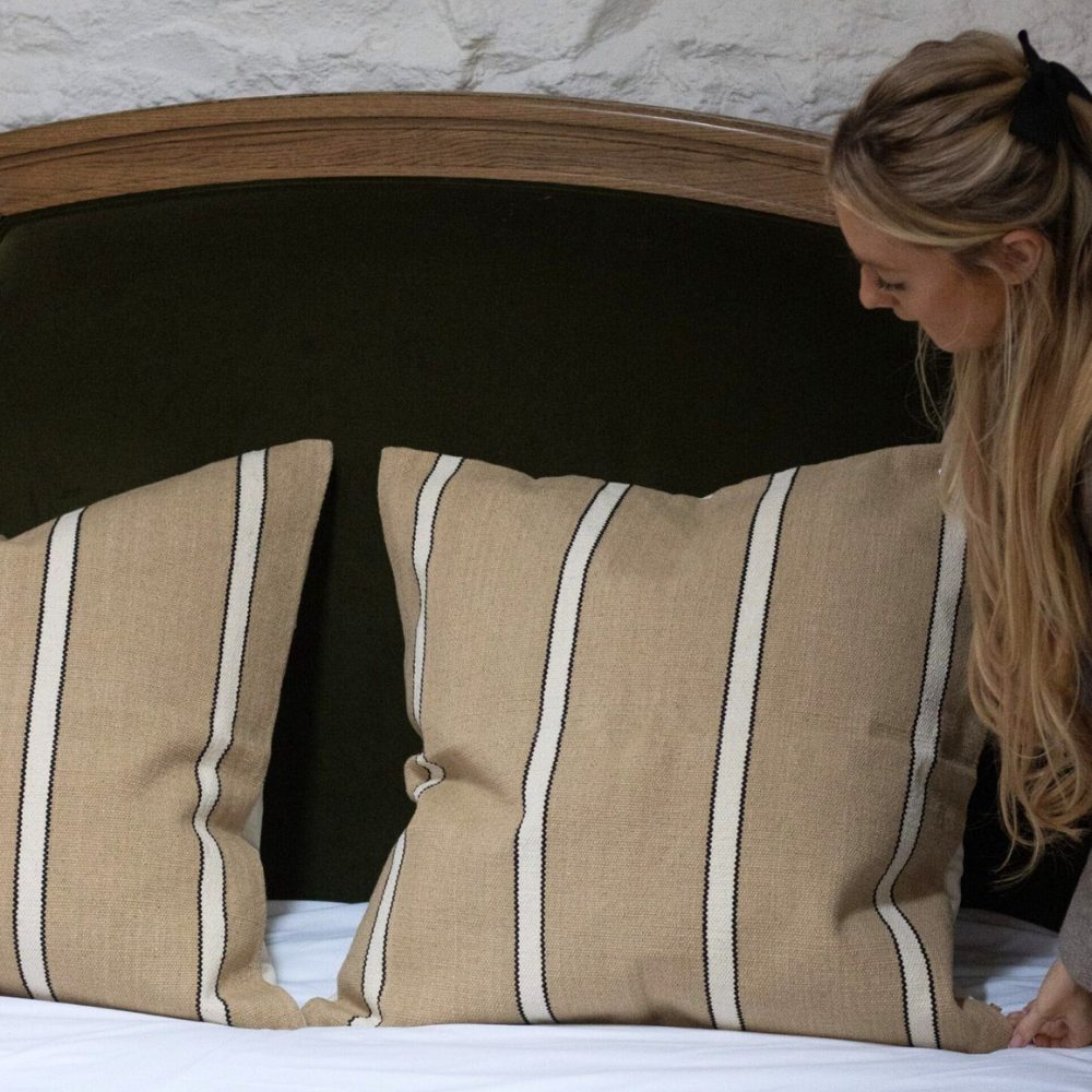 India Beige, Black & Cream Cushion 53x53