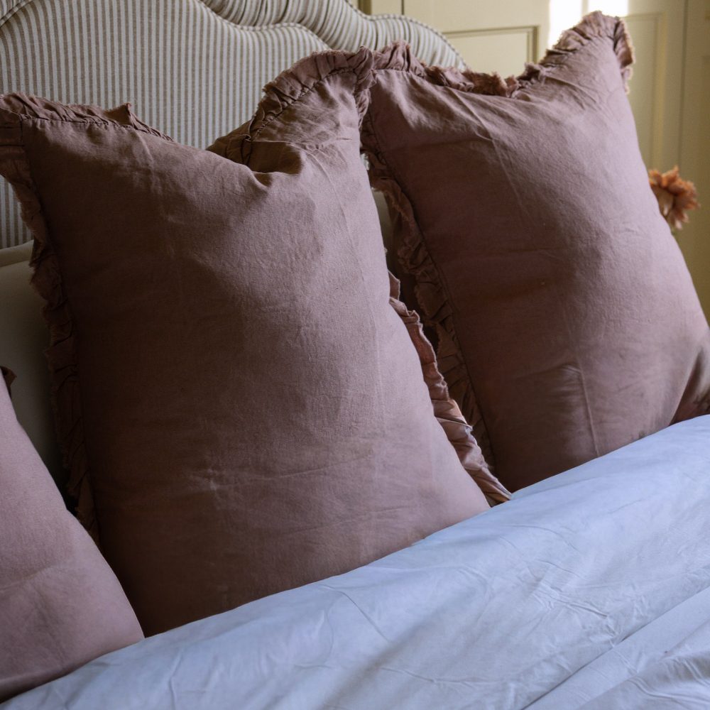 Hallie Dusty Pink Ruffle Cushion 65x65