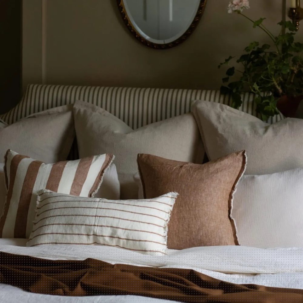 Esmee Rust Wide Stripe Cushion 45x45