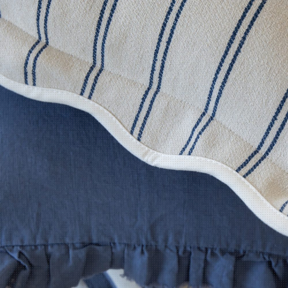 Chloe Nautical Stripe Scalloped Edge Cushion 45x45