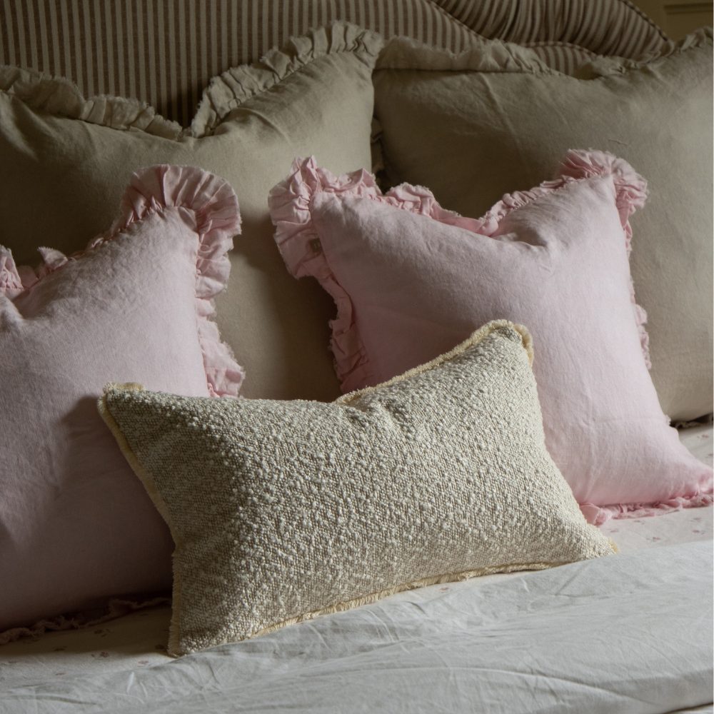 Hallie Light Pink Ruffle Cushion 45x45