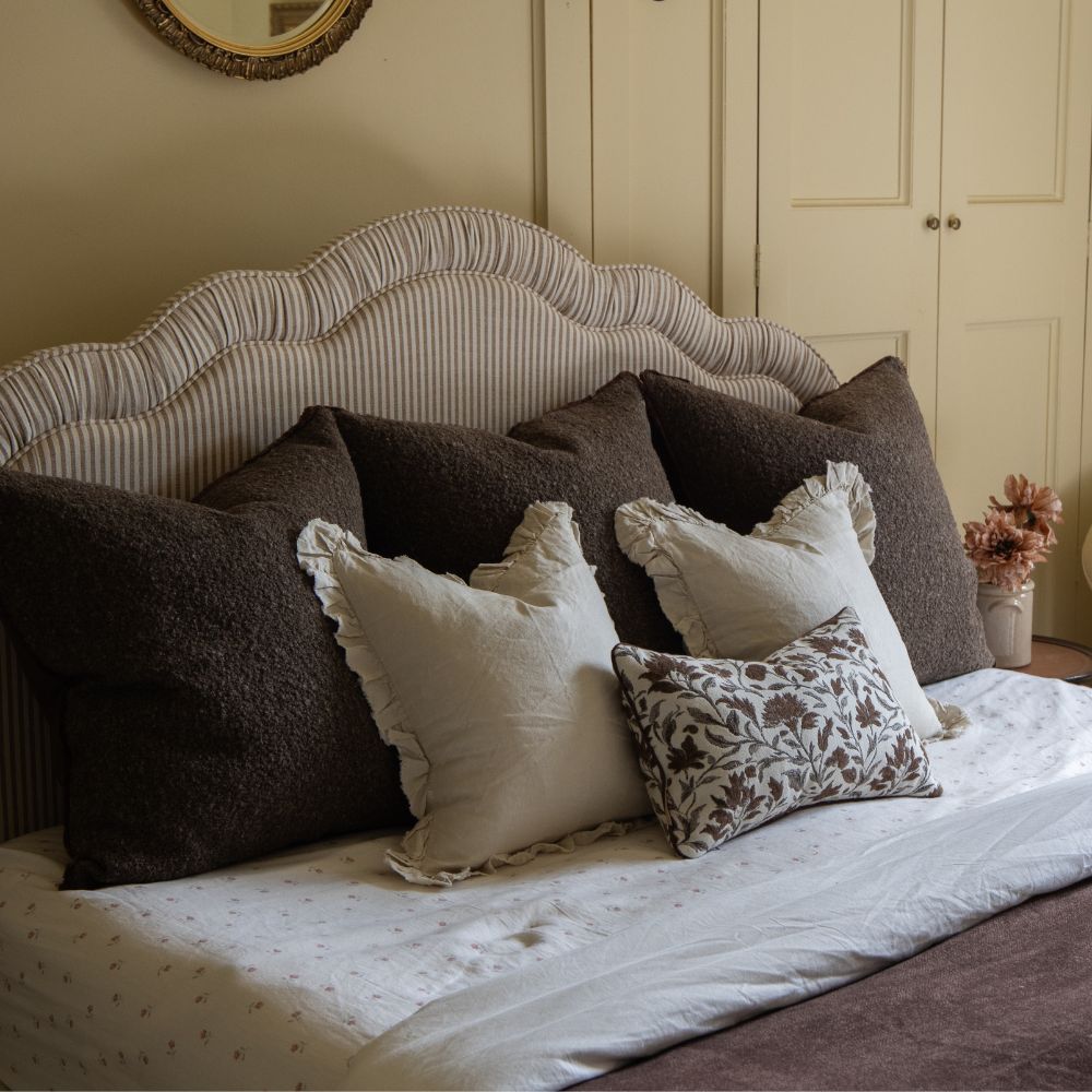 Thea Brown Print Cushion 50x30