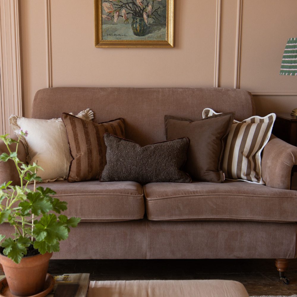 Sofia Dark Brown Boucle Cushion 50x30