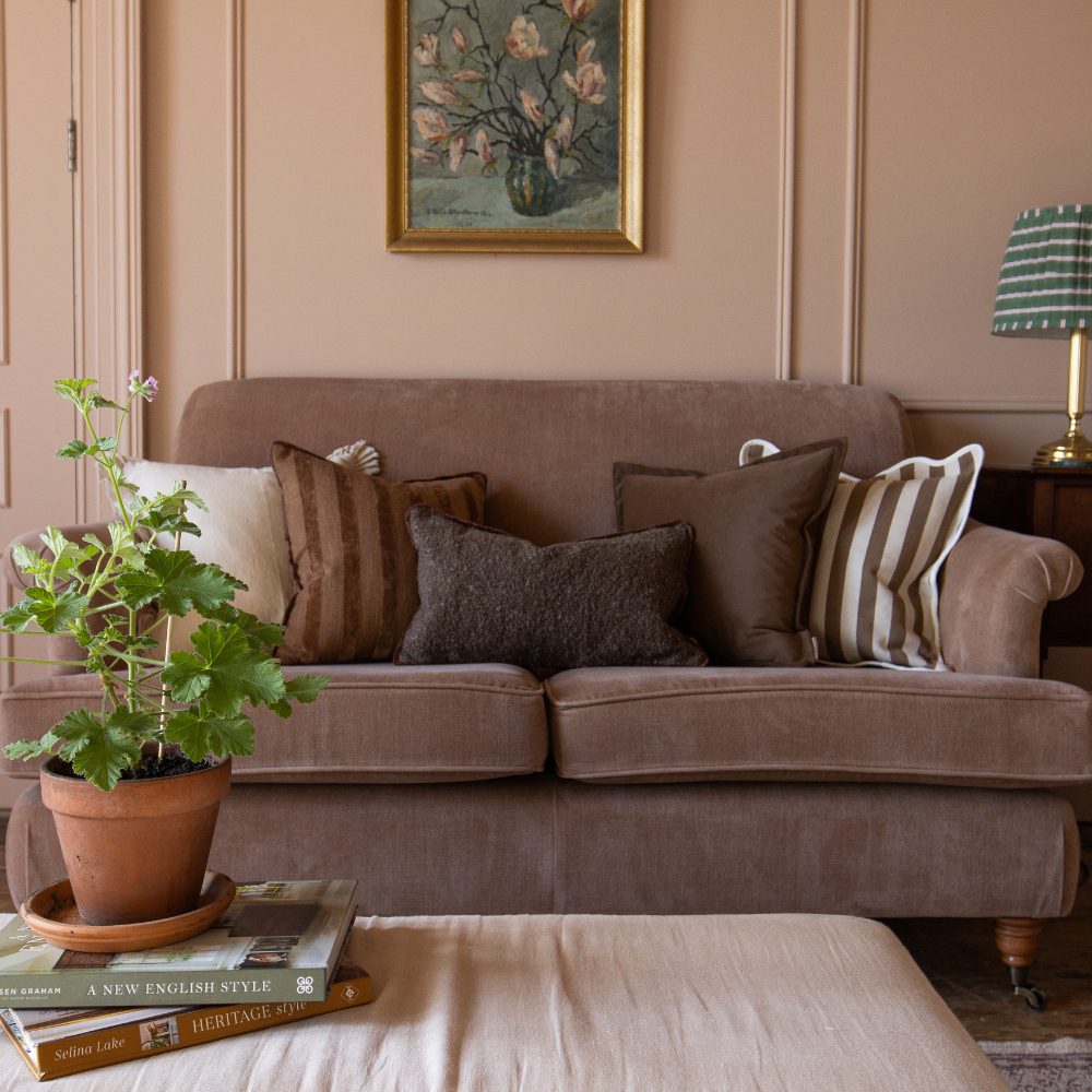 Isla Dark Brown Stripe Cushion 45x45