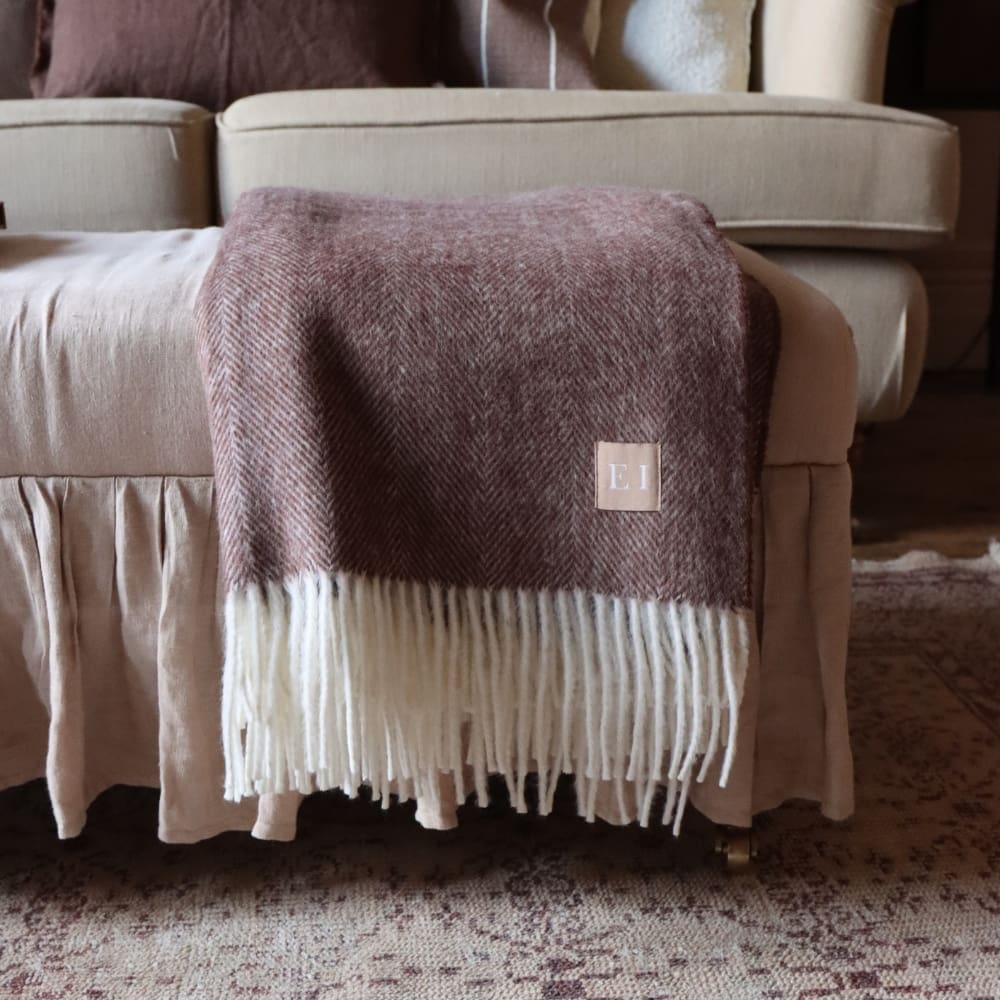 Dark Brown Herringbone Throw