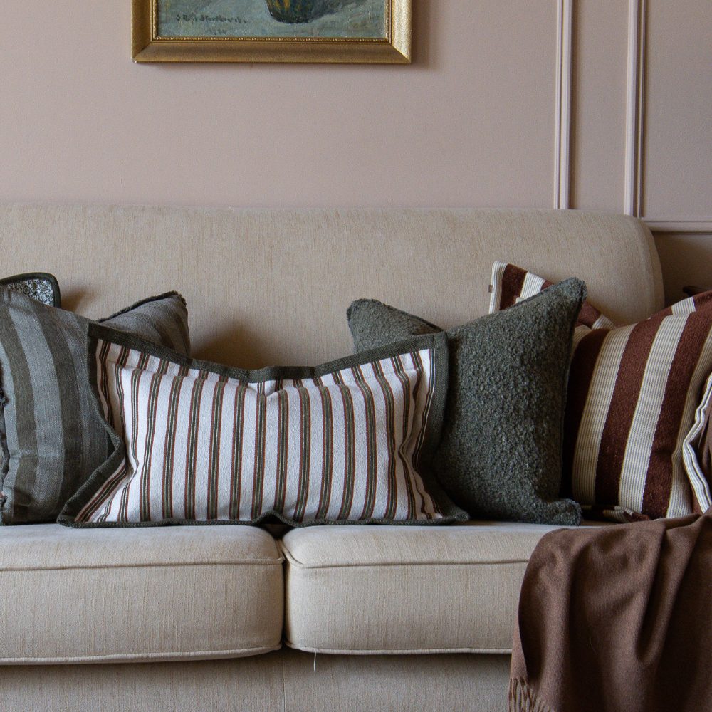 Sofia Olive Green Boucle Cushion 53x53