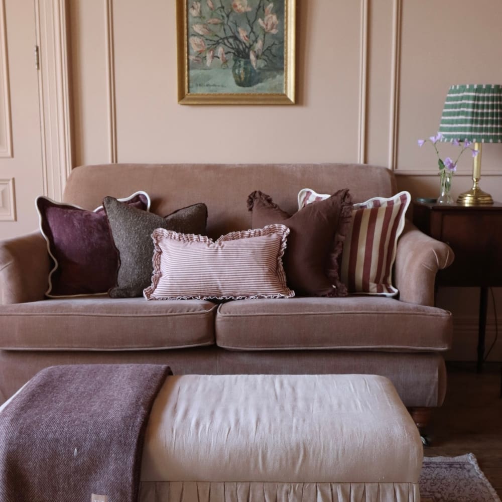 Chloe Plum Scalloped Edge Cushion 45x45