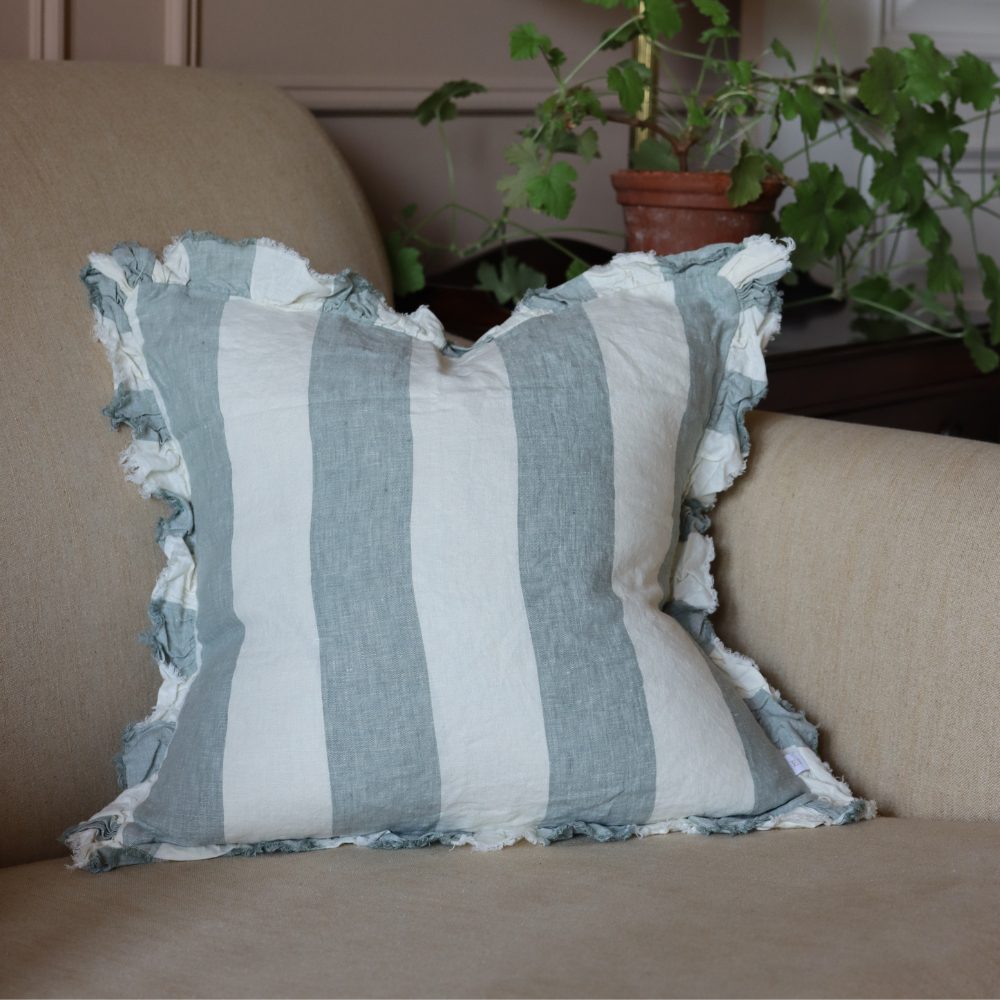 Hallie Teal Wide Stripe Cushion 45x45