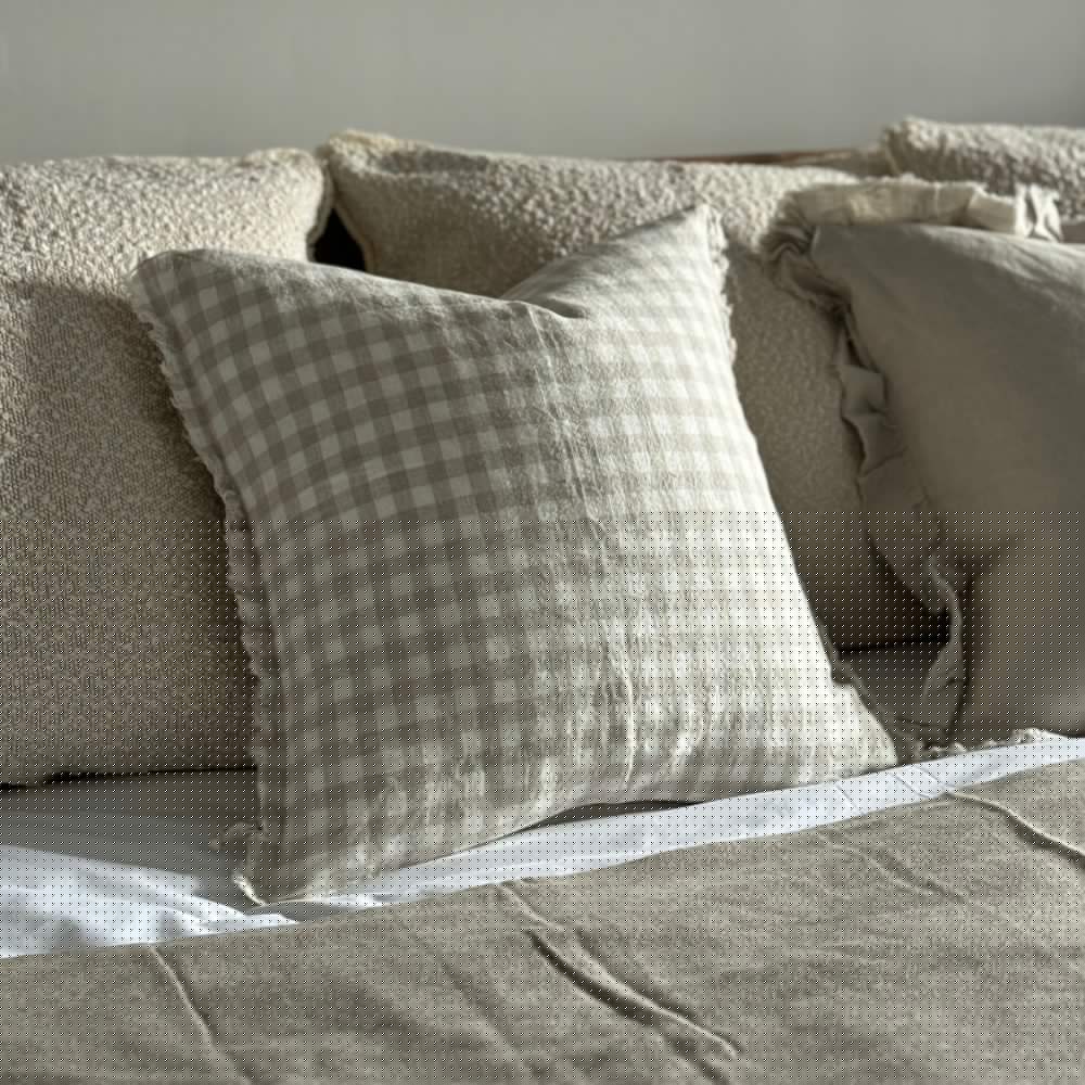 Esmee Natural Gingham Cushion 45x45