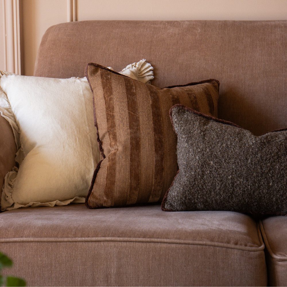 Isla Dark Brown Stripe Cushion 45x45