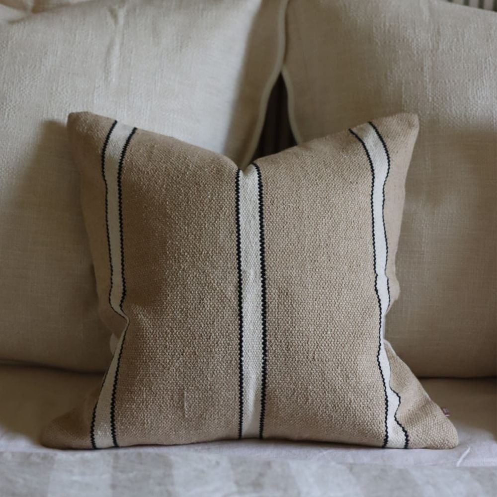 India Beige, Black & Cream Cushion 53x53