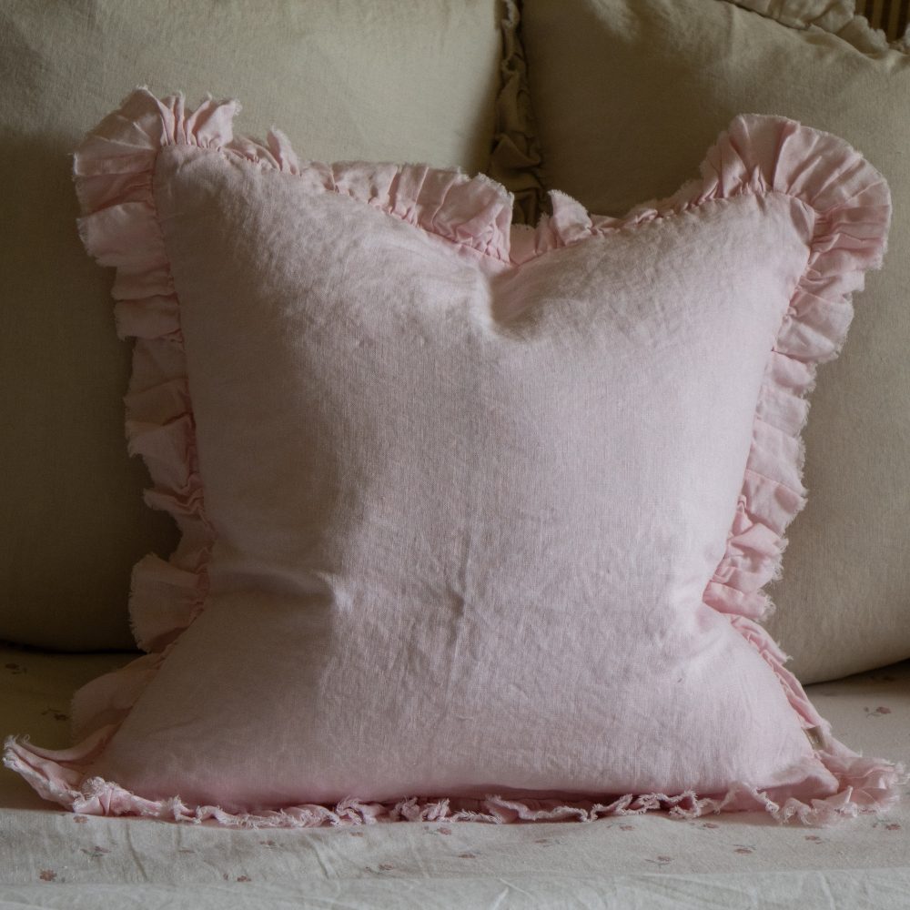 Hallie Light Pink Ruffle Cushion 45x45