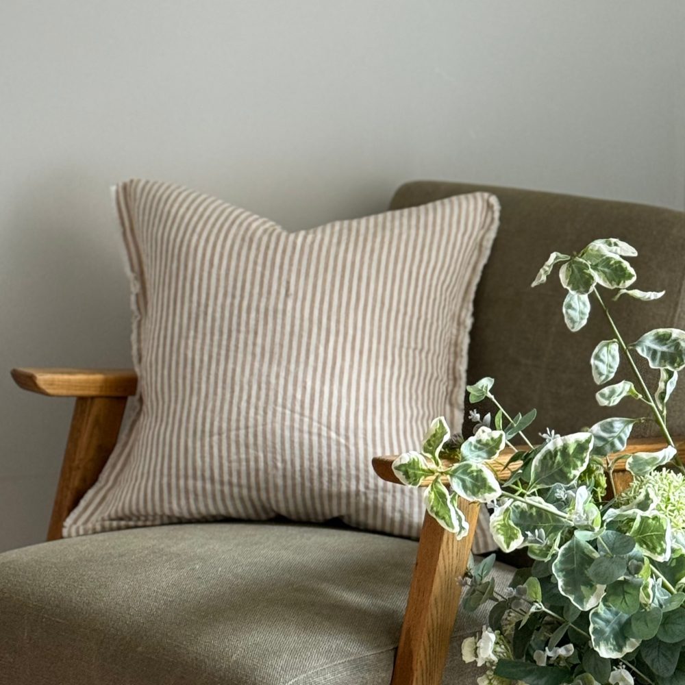 Esmee Light Brown Stripe Cushion 53x53
