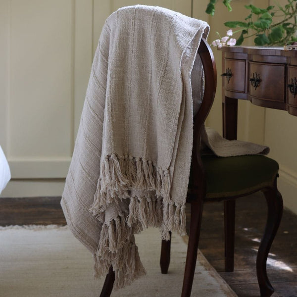 cream cotton bedspread/ throw