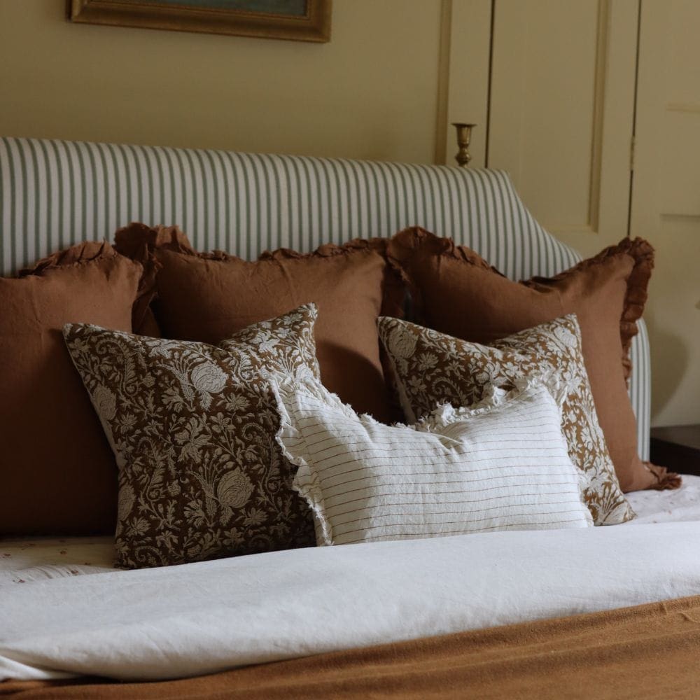 Ivy Rust Print Cushion 45x45