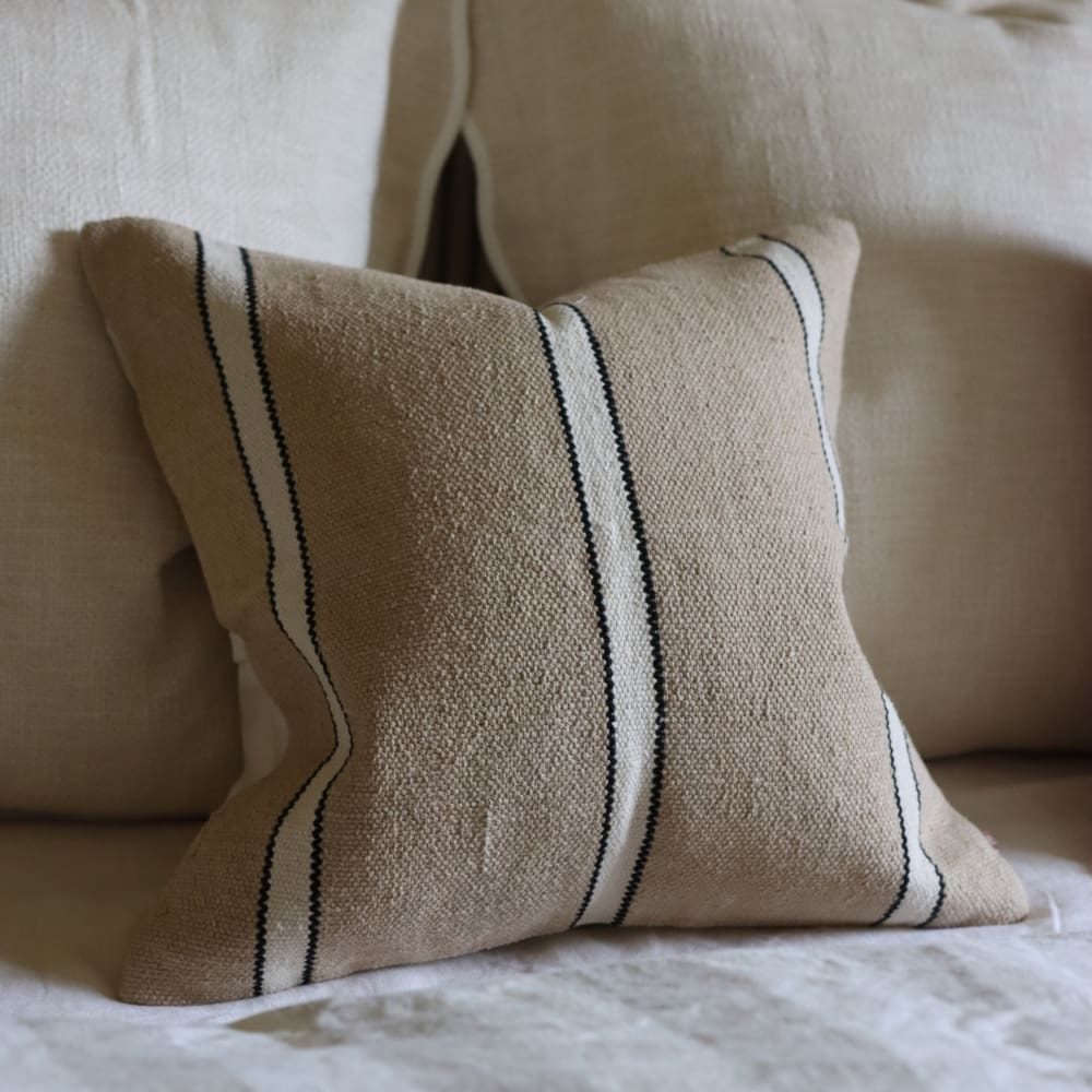 India Beige, Black & Cream Cushion