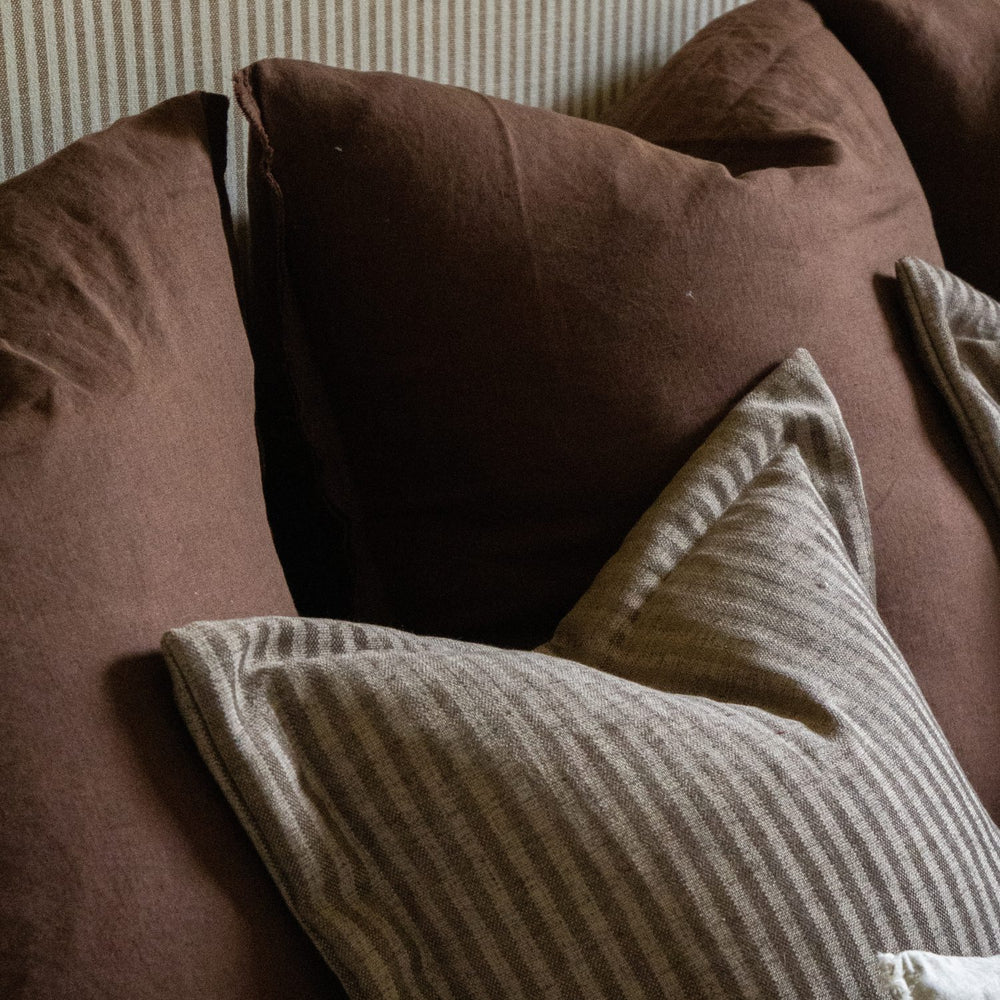 Esmee Dark Brown Linen Cushion 65x65