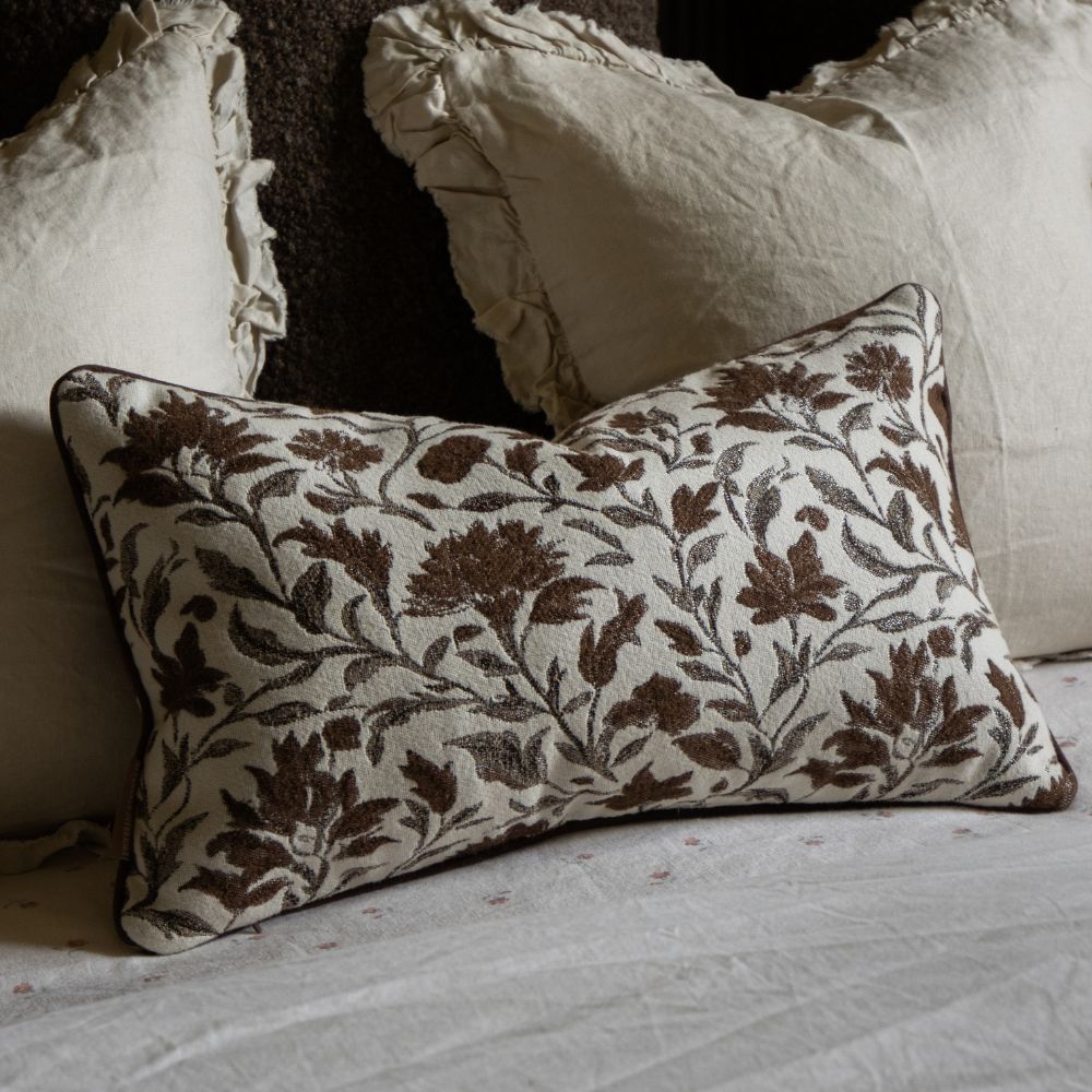 Thea Brown Print Cushion 50x30