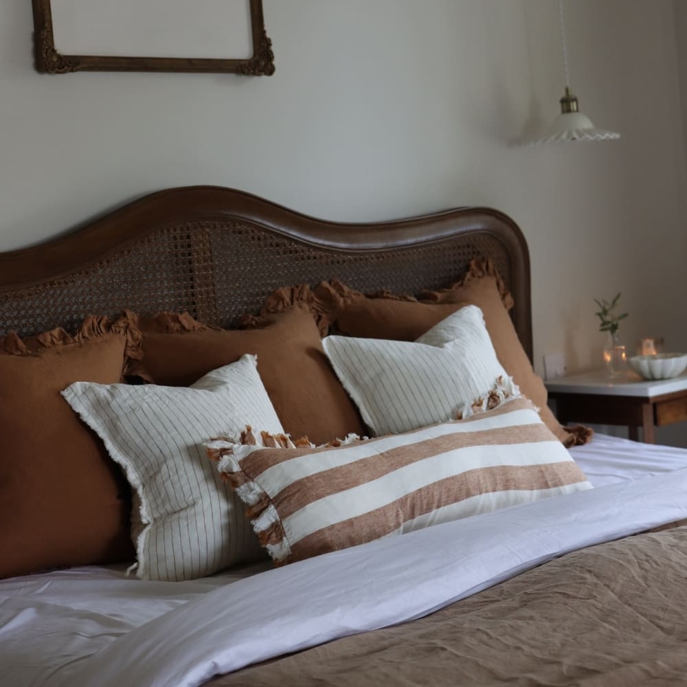 Esmee Rust Pinstripe Cushion 53x53