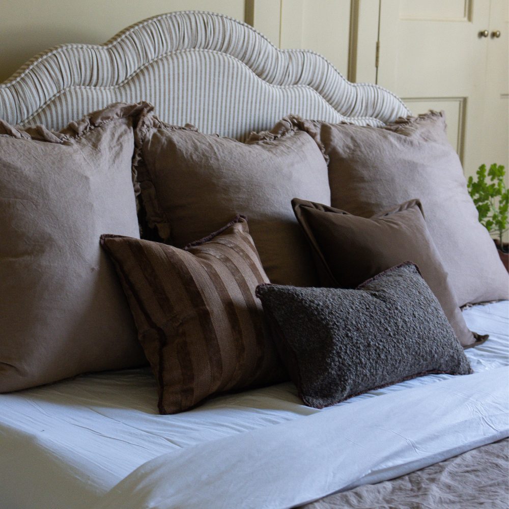 Sofia Dark Brown Boucle Cushion 50x30