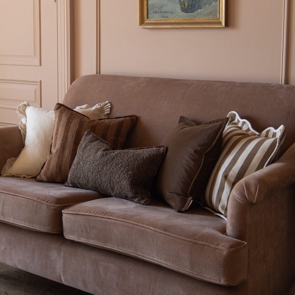 Emma Dark Brown Velvet Cushion 45x45