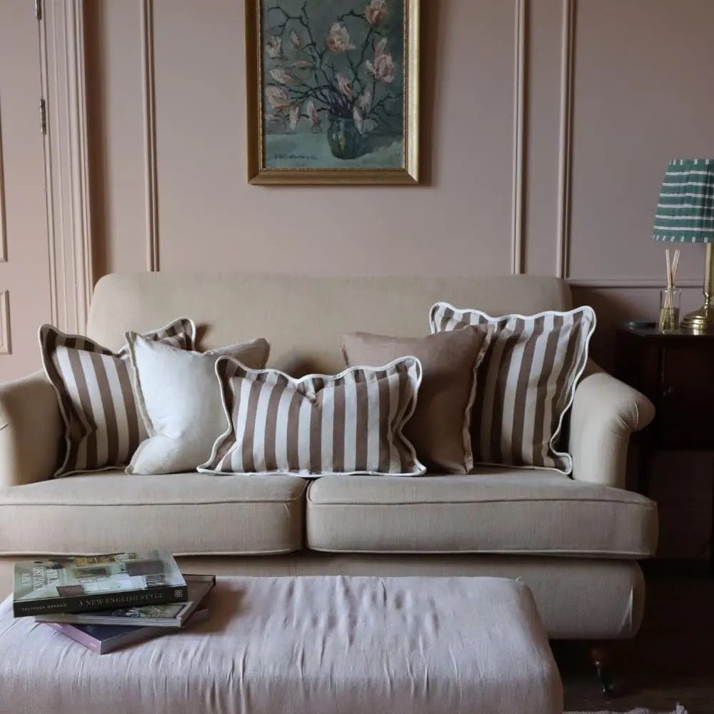 Esmee Coffee Brown Linen Cushion 45x45