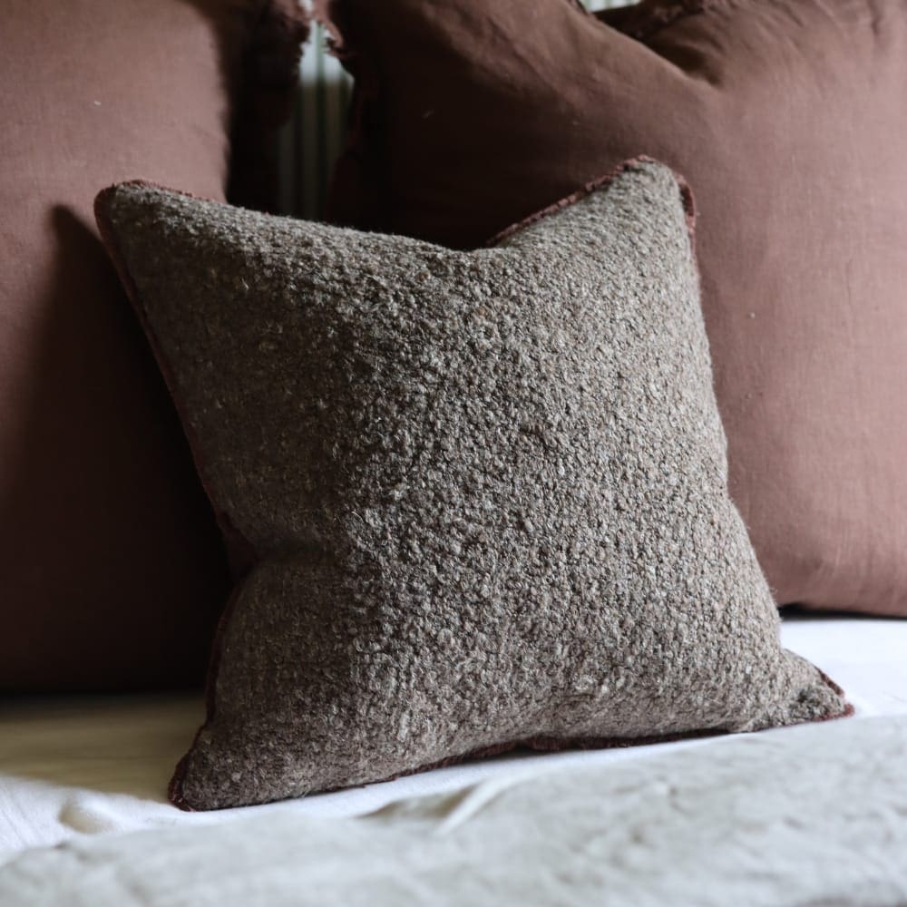 The Dark Brown Boucle Cushion Combination