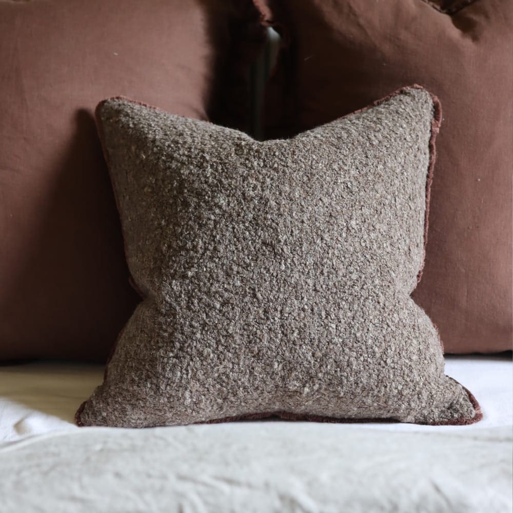 Sofia Dark Brown Boucle Cushion 53x53