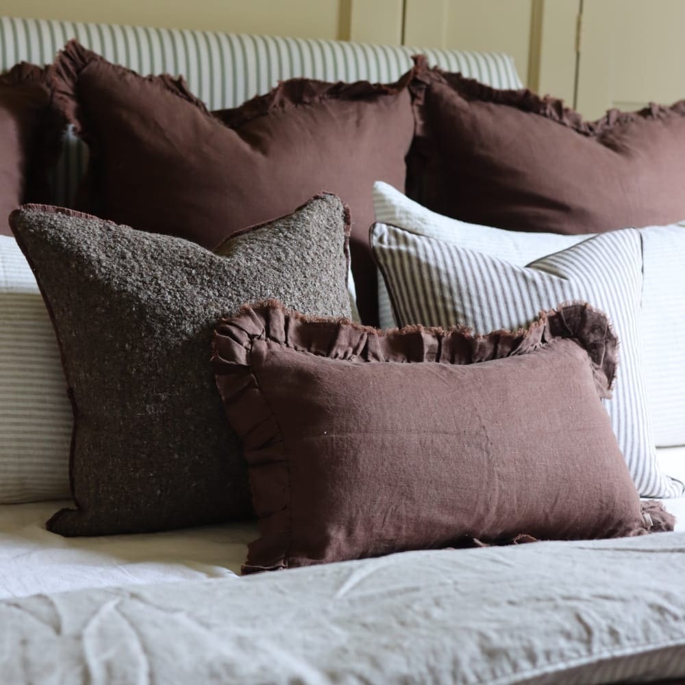 Sofia Dark Brown Boucle Cushion 53x53