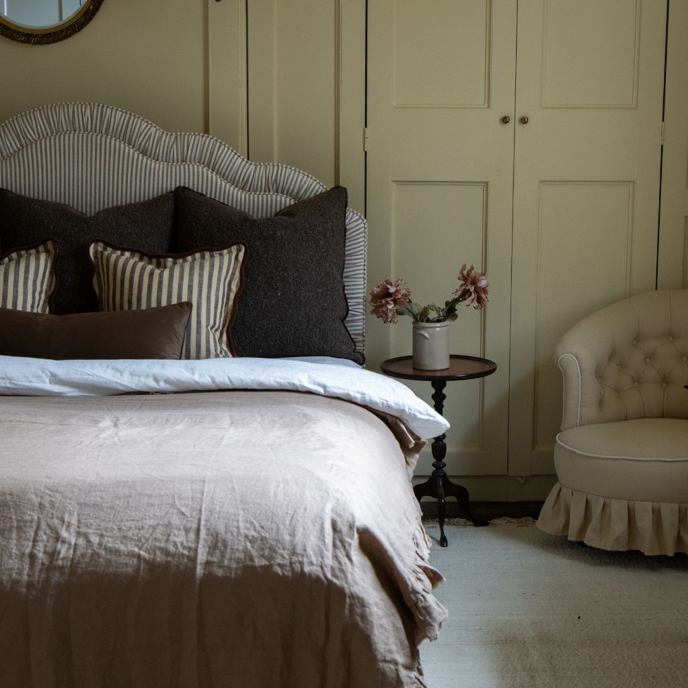 Chloe Brown & Cream Stripe Cushion 45x45