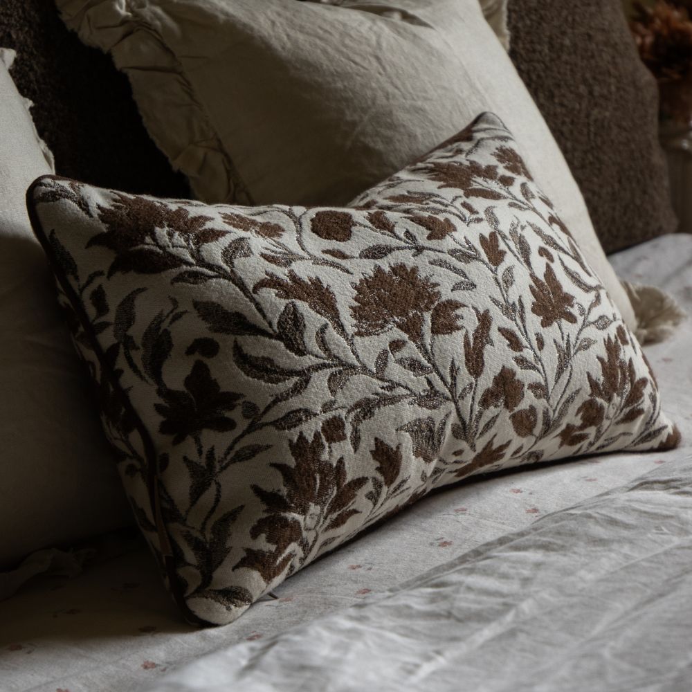 Thea Brown Print Cushion 50x30