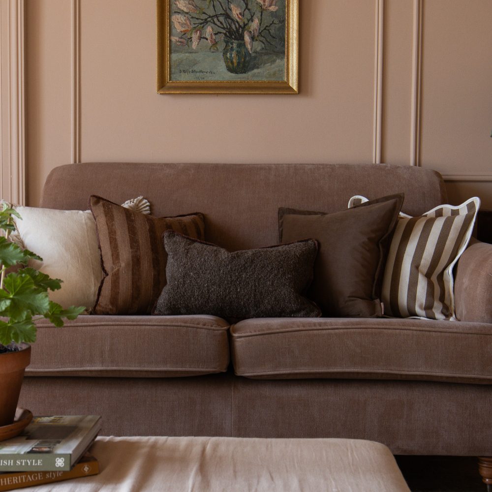 Emma Dark Brown Velvet Cushion 45x45
