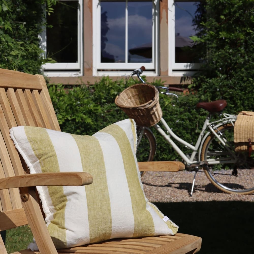 Esmee Light Olive Wide Stripe Cushion 45x45